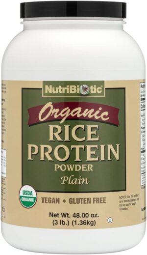 NutriBiotic Organic Rice Protein, 3 Pound, Vegan Protein Powder