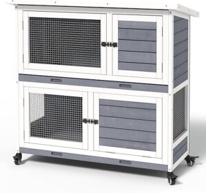 YITAHOME Outdoor Rabbit Hutch With Wheels