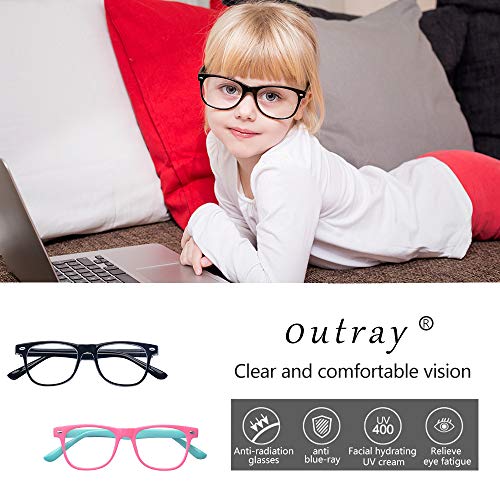 Outray Kids Blue Light Blocking Glasses (Set Black+Blue, 46) - Image 5