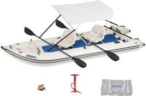Sea Eagle PaddleSki Inflatable 1-2 Person Catamaran Boat