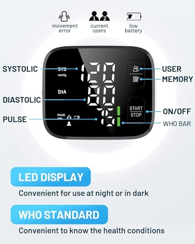 PEAKME Blood Pressure Monitor LED Display Wrist Cuff - Image 4