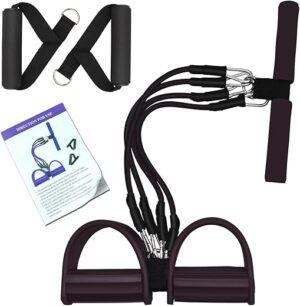 sanmily Pedal Resistance Band, 4-Tube Elastic Pull Rope