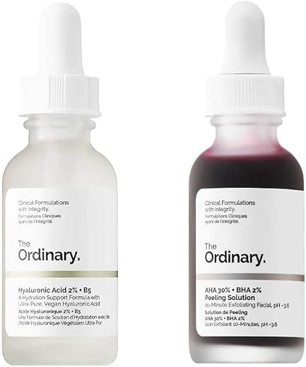 THE ORDINARY Peeling Solution & Hyaluronic Face Serum AHA 30% + BHA 2%