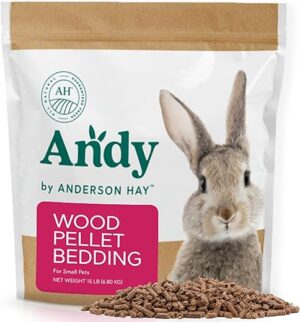 Andy by Anderson Hay Pellet Bedding, 15 lb Bag, Premium Pine Pellets