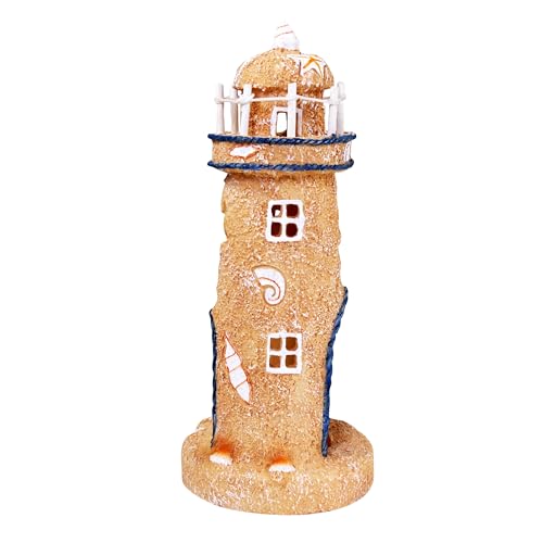 Penn-Plax Deco-Replicas Sand & Seashell Lighthouse Aquarium Ornament RR1052 - Image 4