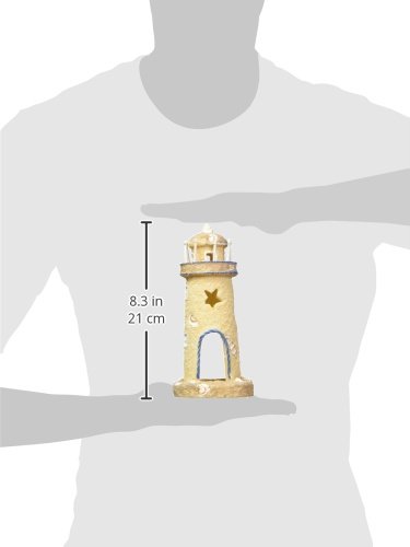Penn-Plax Deco-Replicas Sand & Seashell Lighthouse Aquarium Ornament RR1052 - Image 2
