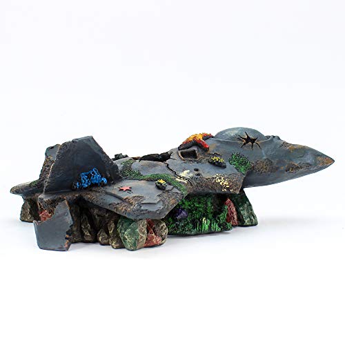 Penn-Plax Deco-Wrecks Wrecked Jet Aquarium Decoration - Image 3