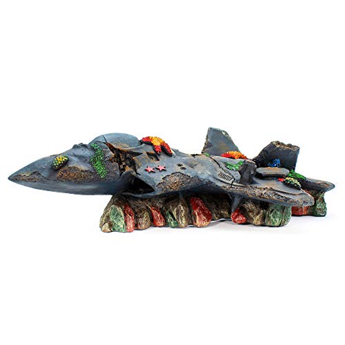 Penn-Plax Deco-Wrecks Wrecked Jet Aquarium Decoration - Image 2