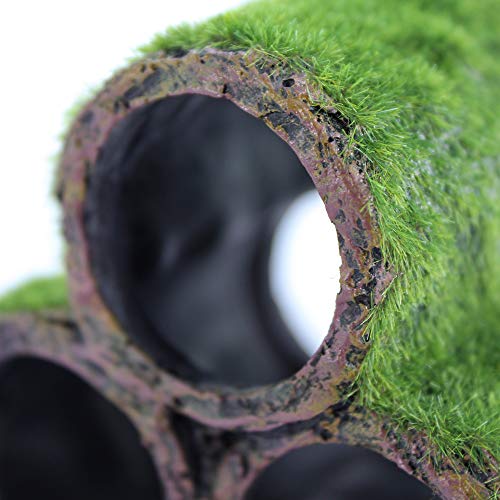 Penn-Plax Hide-Away Pipes With Club Moss Decoration - Image 3