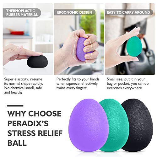 Peradix Hand Grip Strength Trainer, Stress Relief Ball Set - Image 5