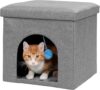 Furhaven Pet House Footstool Cat Condo, Stormy Gray