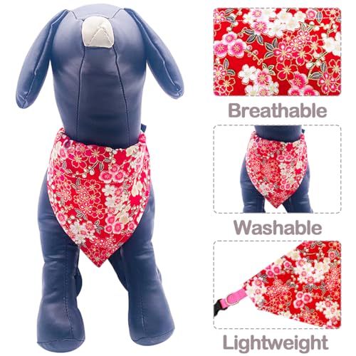 PET SHOW 4Pcs Small Dog Bandanas Cherry Blossoms - Image 4