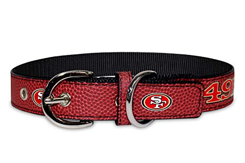 Pets First 49ers Premium Leather Dog Collar, Medium - Image 3