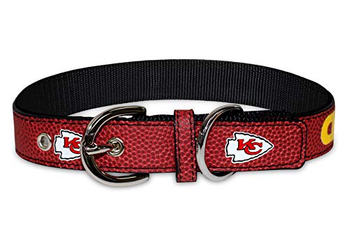 Pets First Kansas City Chiefs Leather Dog Collar, Medium - Image 4