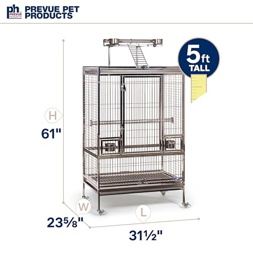 PH Prevue Hendryx Large Stainless Steel Bird Cage With Playtop - Image 3