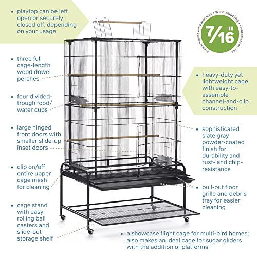 PH Prevue Hendryx Playtop Flight Bird Cage F085, Black - Image 4