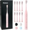 keosaa Pink Electric Toothbrush With 8 Heads