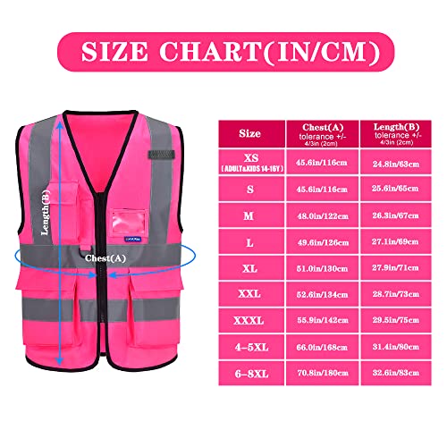 Pink Safety Vest With Pockets, Large - Image 2