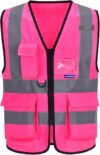 Pink Safety Vest With Pockets, Large