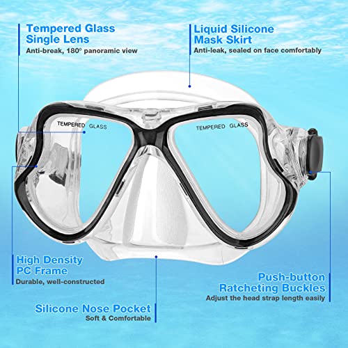PIYAZI Dry Snorkeling Set With Panoramic Lens - Image 3