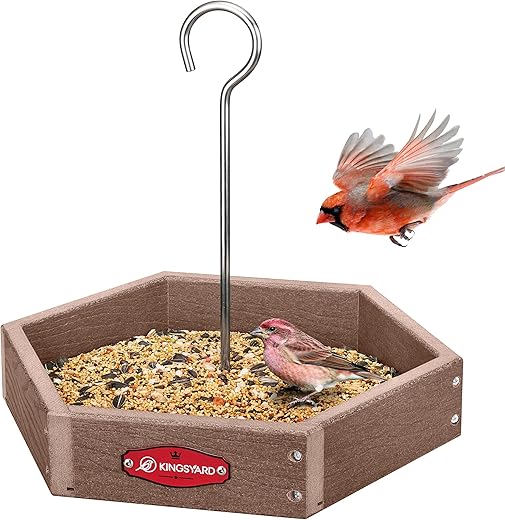 Kingsyard Platform Bird Feeder With Metal Tray