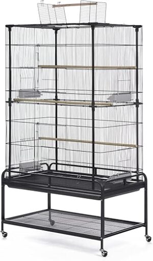 PH Prevue Hendryx Playtop Flight Bird Cage F085, Black