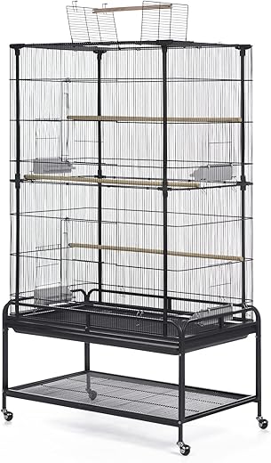 PH Prevue Hendryx Playtop Flight Bird Cage F085, Black
