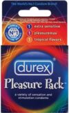 Durex Pleasure Pack Assorted Condoms, 3 Count