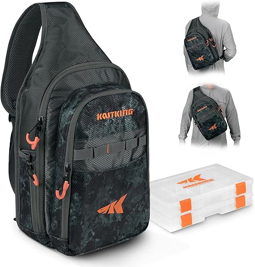 KastKing Pond Hopper Sling Fishing Backpack With Tackle Boxes