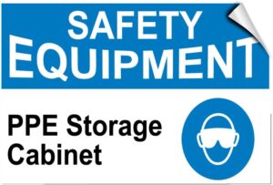 Fastasticdeals PPE Storage Cabinet Label Sticker 10×7