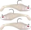 DMSHARK Pre-Rigged Jig Head Paddle Tail Lures Swimbait 3PCS
