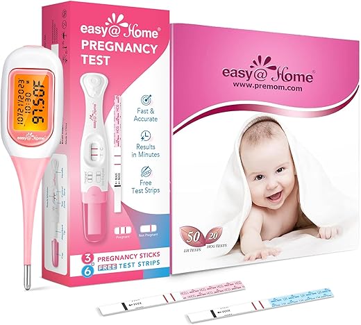 Easy@Home Pregnancy Test Sticks + Ovulation Test Strips + Smart Basal Thermometer