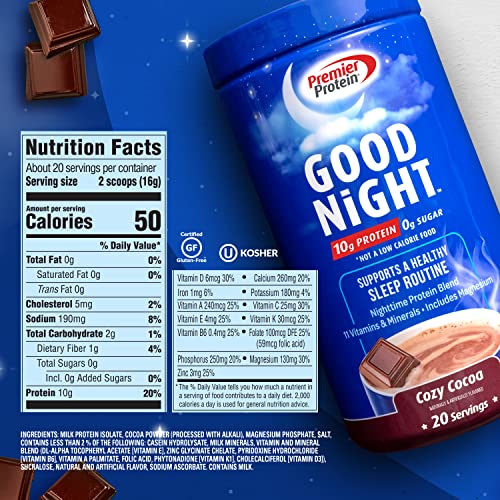 Premier Protein Good Night Protein Powder, Hot Cocoa Mix - Image 5