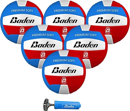 Baden Premium Soft Leather Outdoor Volleyball 6 Pack