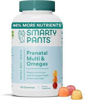 SmartyPants Prenatal Multivitamin Gummies, Omega 3, 120 Count
