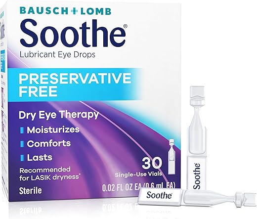 Soothe Preservative Free Lubricant Eye Drops, 30 Count