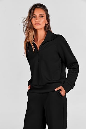 PRETTYGARDEN Women's Casual Lapel Zip Tracksuit Set - Image 3