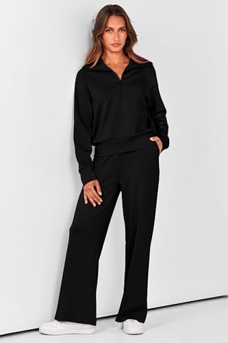 PRETTYGARDEN Women's Casual Lapel Zip Tracksuit Set - Image 2