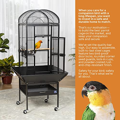Prevue Pet Products Dometop Bird Cage, Small, Black Hammertone 34511 - Image 3