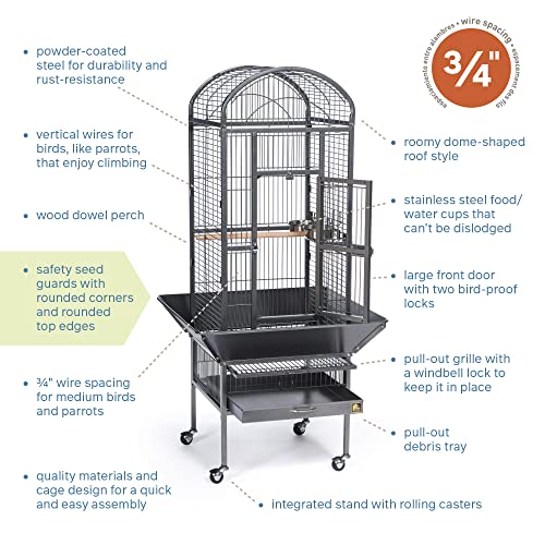 Prevue Pet Products Dometop Bird Cage, Small, Black Hammertone 34511 - Image 4