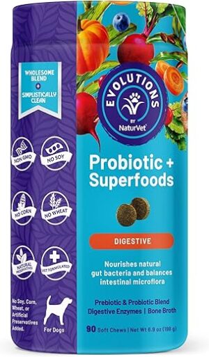 NaturVet Probiotic & Superfoods Soft Chews 90ct