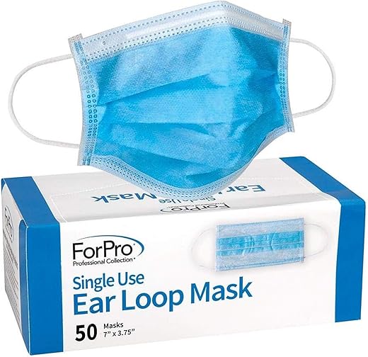 ForPro Professional Collection Professional 3-Ply Disposable Face Mask, 50-Count