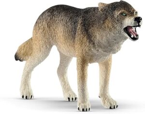 Schleich Prowling Gray Wolf Figurine For Kids