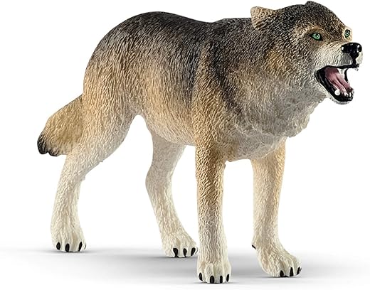 Schleich Prowling Gray Wolf Figurine For Kids