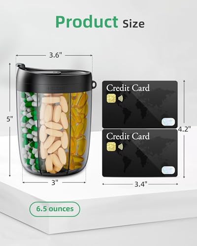 PULIV Supplement Organizer Bottle, 6 Vitamins Holder - Image 5