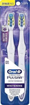 Oral-B Pulsar Battery Powered 3D White Toothbrush Twin Pack