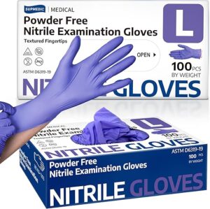 Supmedic Purple Nitrile Exam Gloves, Powder-Free