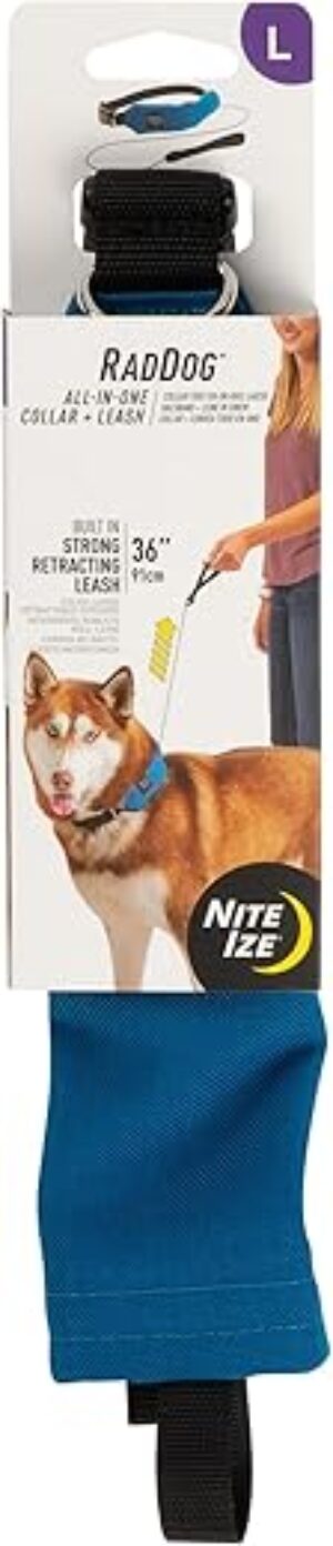 Nite Ize Raddog All-in-One Collar Leash Combo, Blue
