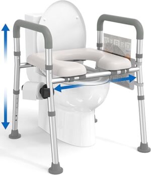 HOMLAND Raised Toilet Seat With Handles