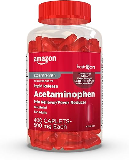 Amazon Basic Care Rapid Release Acetaminophen Caplets 500 mg